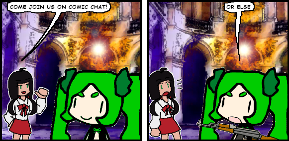 Kiki threatens to shoot Kurogami in case her demands aren't met.